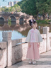 旻勝【兩件套】女童新中式漢服套裝國風(fēng)古裝日常公主裙演出服生日禮物 粉色130碼【胸圍76cm/腰圍51cm】 曬單實(shí)拍圖