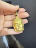 含春花珠寶 黃金佛頭編繩吊墜金包銀如來掛墜佛像永保平安 約15克 44*28 曬單實(shí)拍圖