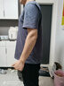 羅蒙（ROMON）【2件裝】24支100%純棉短袖T恤衫男夏季中青年純色圓領(lǐng)半袖上衣服 鐵灰 （單件裝） 2XL 185(建議155-170斤) 曬單實(shí)拍圖