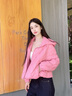 波司登（BOSIDENG）2025新款輕薄羽絨服女短款90絨連帽菱格保暖防風(fēng)外套B250135316 子黛粉1738 M 165/88A 體重約125-140斤 曬單實(shí)拍圖