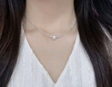 GLTEN碎銀項鏈女生2025新款女生日七夕情人節(jié)禮物送女友老婆仿珍珠吊墜 碎銀幾兩珍珠項鏈+證書 曬單實拍圖