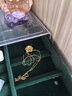 寶慶銀樓黃金項鏈足金牡丹花金項鏈花朵黃金吊墜女送媽媽女友生日禮物 國色牡丹吊墜 約0.8g【贈銀鏈+禮盒】 曬單實拍圖