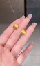 中國珠寶滿(mǎn)天星黃金耳釘女款足金小方糖星星耳環(huán)教師節禮物生日送女友老婆 足金滿(mǎn)天星耳釘+品牌禮盒 金重約2.7g 曬單實(shí)拍圖