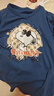 史努比（SNOOPY）男女童短袖t恤牛仔褲兩件套兒童短袖套裝  靛藍格子+深藍努比 140 曬單實拍圖