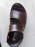蜻蜓牌涼鞋男士夏季新款真皮涼拖鞋防滑防水耐磨外穿男款兩用開(kāi)車(chē)沙灘鞋 棕色 39 曬單實(shí)拍圖