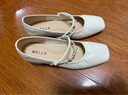 百麗（Belle）復(fù)古時(shí)裝瑪麗珍鞋女2025秋新商場同款質(zhì)感牛皮單鞋E1T1DCQ5 米白色 37 (235mm) 曬單實(shí)拍圖