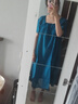 德瑪納【克萊因藍(lán)】夏季松弛感純棉泡泡袖寬松腰遮肉中長款女式連衣裙 曬單實(shí)拍圖