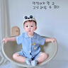 G.DUCKKIDS嬰兒短袖連體衣夏季薄款男寶寶衣服夏天polo爬服小月齡夏裝外出服 藍色【短袖鱷魚】連體衣 66cm 曬單實拍圖