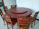 章璽餐桌椅組合現代簡(jiǎn)約餐桌家用中式實(shí)木圓桌飯店實(shí)木餐桌酒店飯桌子 CT02款-胡桃/海棠/櫸木色-無(wú)轉盤(pán) 1.3米 單圓桌【不含椅】 曬單實(shí)拍圖