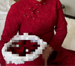 蘇洛琳2025年春天秋冬季新款女士裝紅色長袖連衣裙子氣質(zhì)訂婚敬酒禮服衣 酒紅色中長款 2XL 125-135斤 曬單實(shí)拍圖