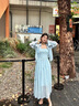 納琳雅Nalinya2025慵懶風(fēng)連衣裙女夏季新款防曬襯衫兩件套裝吊帶長裙 藍(lán)色套裝 【收藏店鋪優(yōu)先發(fā)貨】 S 建議80-95斤 曬單實(shí)拍圖