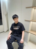 Cebrodz法國 美式高街潮牌短袖t恤男夏季復(fù)古休閑水洗做舊小眾痞帥體恤 水洗黑灰色 L 曬單實拍圖
