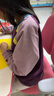 ASK JUNIOR女童T恤2025秋季中大童撞色拼接兒童圓領(lǐng)長(cháng)袖打底衫 酒紅 150 曬單實(shí)拍圖