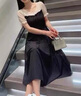 Ehangy輕奢品牌連衣裙女2025夏季新款高級感時(shí)尚氣質(zhì)顯瘦收腰漂亮裙子 黑色 L 曬單實(shí)拍圖