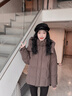 雅鹿時尚泡芙羽絨服女款2025新款加厚高蓬寬松顯瘦連帽可拆面包服 深棕咖 S 建議90-115斤 曬單實拍圖