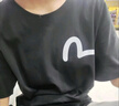 安初夏夏季重磅純棉設計感短袖t恤男女生大M海鷗ins學(xué)院風(fēng)情侶衣服男裝 M字母印花短袖【黑色】 M 碼【75-90斤】 曬單實(shí)拍圖