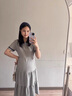 苒祺祺孕婦連衣裙夏款潮媽氣質(zhì)大碼裙子夏季寬松孕媽媽夏裝新款長裙薄款 灰色 L 曬單實拍圖