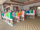 深妍色閨蜜裝彩色t恤套裝純棉寬松團體出游旅行表演服多巴胺糖果色t恤 湖藍T恤【 眼鏡+襪子+帽子] M 曬單實(shí)拍圖