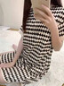 頤眠睡裙女士純棉帶胸墊睡衣夏季短袖中長(cháng)裙家居服夏款條紋休閑可外穿 曬單實(shí)拍圖