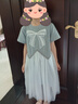 巴萊恩娜女童夏季裙子2025新款超好看的中大童女孩夏天薄款兒童網(wǎng)紗連衣裙 灰色連衣裙 150 （適合身高135cm左右） 曬單實(shí)拍圖