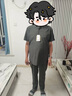 寶財(cái)羊爸爸套裝夏季短袖t恤男冰絲polo衫運(yùn)動(dòng)中老年人上衣服父親節(jié)禮物 曬單實(shí)拍圖
