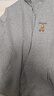 皮爾卡丹（pierre cardin）男士衛(wèi)衣立領(lǐng)開衫外套棉質(zhì)潮流運(yùn)動(dòng)上衣服休閑秋冬刺繡時(shí)尚夾克男 淺灰 (春秋款) XL 175 曬單實(shí)拍圖