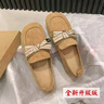 單鞋女鞋2025春季新款百搭勃肯鞋平底軟底通勤蝴蝶結(jié)懶人鞋豆豆鞋 卡其色 37 曬單實拍圖