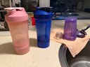 Blender Bottle蛋白粉搖搖杯運動(dòng)水杯 便攜健身水壺大容量刻度塑料杯帶粉盒杯子 藍色二代組合款22oz640ml 曬單實(shí)拍圖