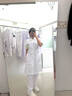 冀衡護士服女款長(cháng)袖娃娃領(lǐng)白大褂短袖藥店美容院工作服秋冬套裝醫學(xué)生 白色短袖娃娃領(lǐng)（單件上衣） S （80-95斤） 曬單實(shí)拍圖