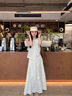 瑪嬌媚（Majiaomei）溫柔系連衣裙女裝套裝2025年夏季新款小眾設(shè)計(jì)不規(guī)則上衣百褶裙子 圖片色套裝 M 曬單實(shí)拍圖