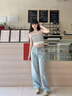 Calvin KleinJeans25春夏女士潮流美式復(fù)古ck純棉淺藍(lán)色寬松牛仔褲47B926G VSJ-牛仔淺藍(lán) 25 曬單實拍圖