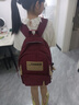 Walker Shop輕奢品牌高檔減負護脊書(shū)包男大容量高中初中生背包女大學(xué)生雙肩包 紅色大號+鴨子掛件（初中/高中） 曬單實(shí)拍圖