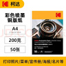 KODAK柯達彩色噴墨銅版紙200g/A4高光相紙雙面照片紙相片紙名片紙封面廣告打印紙 50張裝9891-348 曬單實拍圖