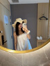 UR2025夏季新款女裝休閑度假風(fēng)貝殼裝飾吊帶連衣裙UYL750064 曬單實(shí)拍圖