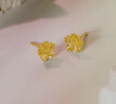 周六福5G工藝黃金耳釘女小金花七夕生日禮物計(jì)價(jià)A0910860 一對(duì) 約1.27g  曬單實(shí)拍圖