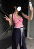 微光里紅色小眾格子背心吊帶女夏季拼接蕾絲內(nèi)搭性感掛脖辣妹上衣 紅色 均碼 曬單實拍圖