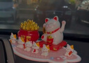 齊選可愛(ài)招財貓汽車(chē)擺件治愈車(chē)載卡通裝飾車(chē)內小眾配飾女生中控臺擺飾 招財貓+聚寶盆香薰++6只小貓+墊 曬單實(shí)拍圖