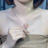 中國黃金（CHINA GOLD）蝴蝶項鏈女足銀蝴蝶月光石吊墜鎖骨鏈七夕情人節(jié)禮物送女朋友老婆 足銀999蝴蝶項鏈【品牌禮盒】 曬單實拍圖