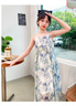 女童連衣裙夏2025新款大童女孩洋氣時髦吊帶裙女孩夏日碎花公主裙 藍(lán)色【高品質(zhì)】 160 曬單實拍圖