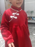 迪士尼女童連衣裙冬季新款加絨洋氣女寶寶紅色中國風(fēng)拜年服周歲生日禮服130碼(適合115-125cm)98 酒紅色 加絨 曬單實(shí)拍圖