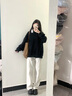 安踏衛(wèi)衣女秋季2025新款外套寬松圓領(lǐng)上衣運動裝長袖學(xué)生跑步健身服 基礎(chǔ)黑 L 曬單實拍圖