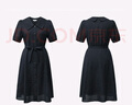 哈吉斯（HAZZYS）女裝 夏款大翻領(lǐng)法式優(yōu)雅短袖連衣裙女AQWSC03BC25 藏青色NV XL (170/92A 42) 曬單實拍圖