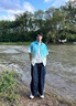 威登羊漸變色短袖T恤男士套裝春夏季寬松潮流港風(fēng)半袖襯衣外套衣服男裝 黑色上衣+白短T+灰牛仔褲【三件 XL 曬單實(shí)拍圖