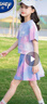 G.DUCKKIDS品牌童裝女童套裝夏季套裙兒童夏裝短袖T恤半身裙子兩件套中大童 粉色 150 曬單實(shí)拍圖