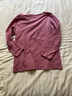 無印良品（MUJI） 女式 棉厚款 U領(lǐng) 八分袖T恤 FCD76C3A 粉紅色 XL 165/92A 曬單實(shí)拍圖