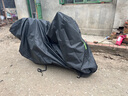 御山河電動車防雨罩防曬車衣車罩遮雪擋加厚牛津布電瓶車摩托車雨衣蓋布 純黑色【雙層加厚-牛津布防雨防曬罩】+送收納袋 XL碼（適合1.8-2.2米大型電動車/摩托車） 曬單實拍圖