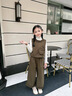 G.DUCKKIDS小黃鴨女童好看套裝春秋季兒童秋裝2025新款馬甲寶寶早秋韓版 卡其色 140 (建議125-135cm 7-8周歲） 曬單實(shí)拍圖