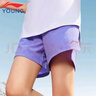 李寧（LI-NING）童裝兒童運動褲子女小大童速干反光logo訓(xùn)練無拘短褲150YKSV232-2 曬單實拍圖