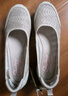 斯凱奇（Skechers）女鞋透氣蕾絲單鞋淺口一腳蹬平底鞋軟底舒適透氣旅游鞋100686 白色/WHT 38.5 曬單實(shí)拍圖