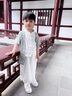 G.DUCKKIDS兒童漢服男童夏季兒童唐裝國學(xué)中國風(fēng)表演出服古風(fēng)小男孩夏裝套裝 云龍漢服綠色geqomki 90碼建議身高80-90cm年齡1歲半-2 曬單實拍圖